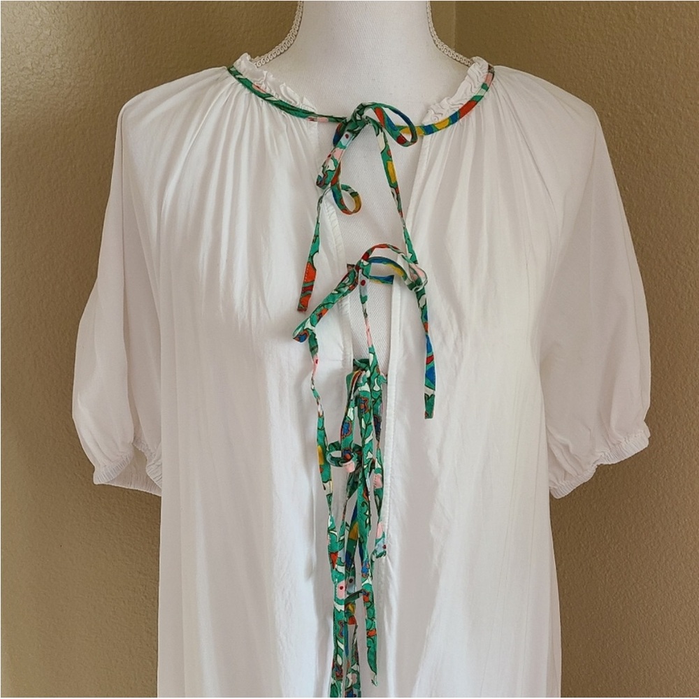 rhode X target tie-front puff-sleeve cover up dress size M
